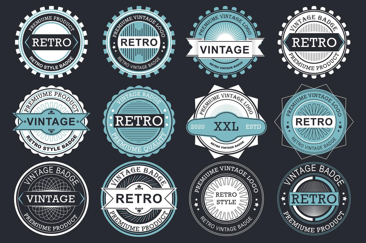 Collection of retro sale labels vector