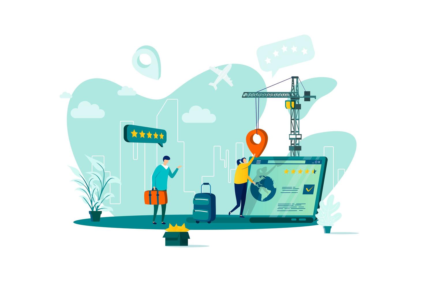 Booking concept in flat style vector