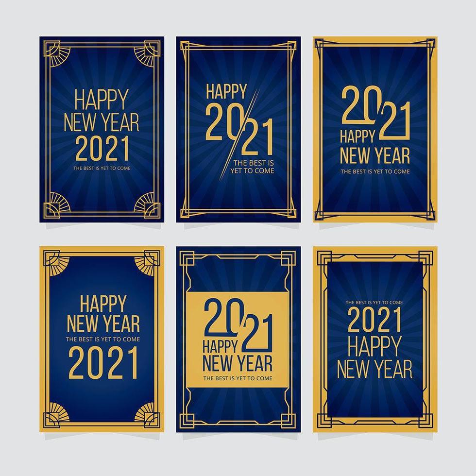 New Year Cards Collection vector