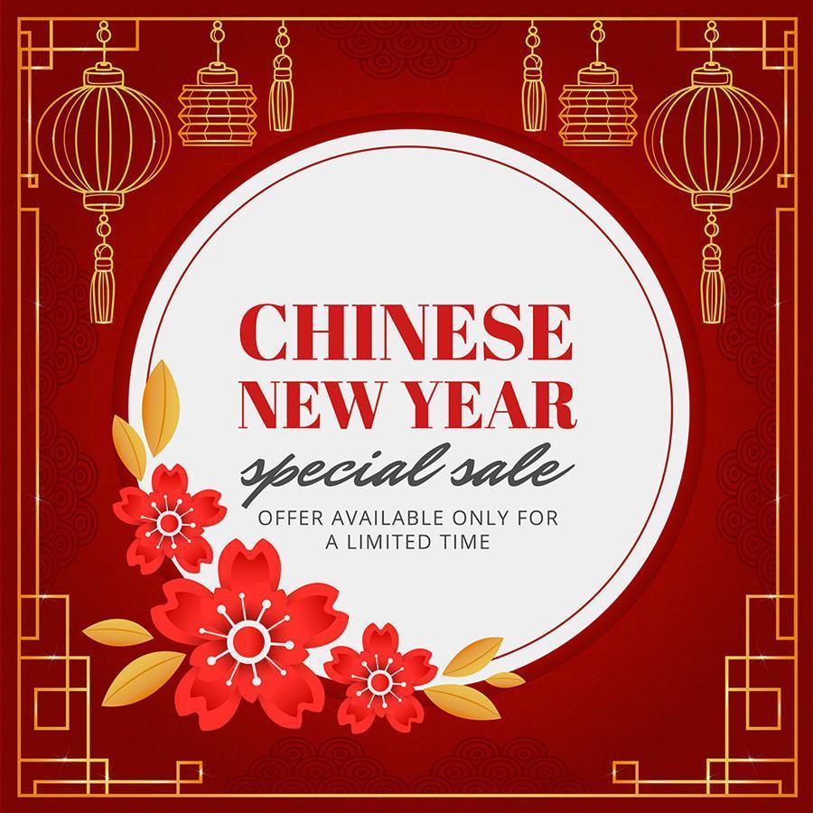 Chinese New Year Sale Post Template vector