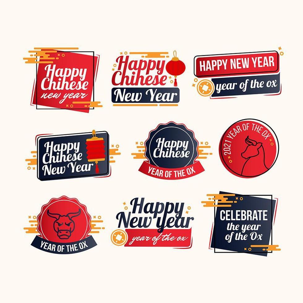 Chinese New Year Labels vector