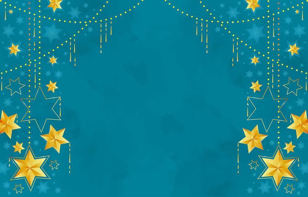 Golden Hanging Stars Background vector