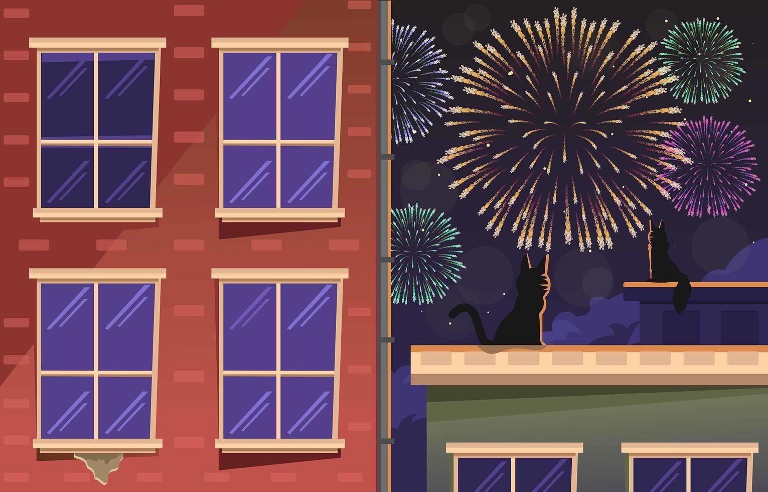 Enjoy New Year Firework from Home vector