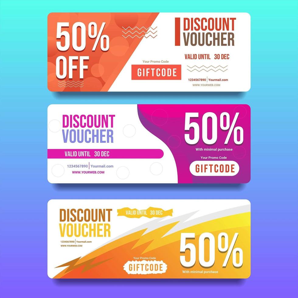 Colorful Discount Marketing Voucher vector