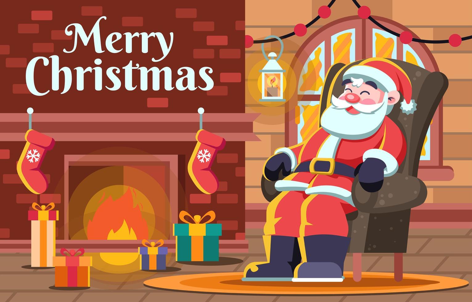 Santa on Christmas Concept vector