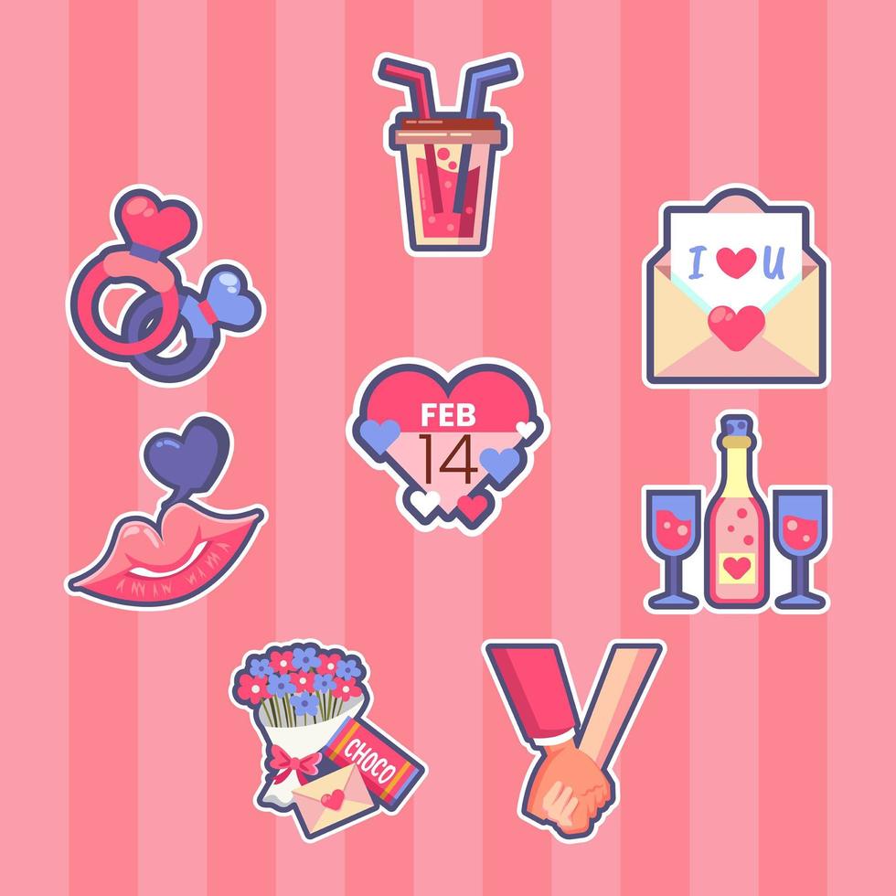 Iconic Items Celebration  of Valentines Day vector