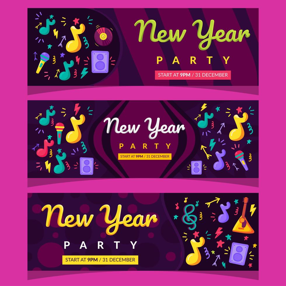 Live Music New Year Party Banner vector