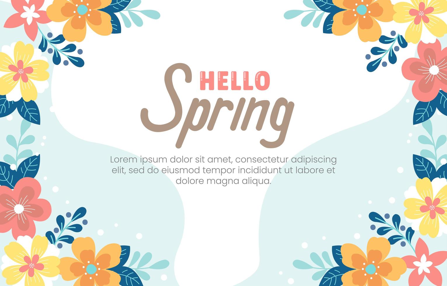 Natural Flowery White Blue Background vector