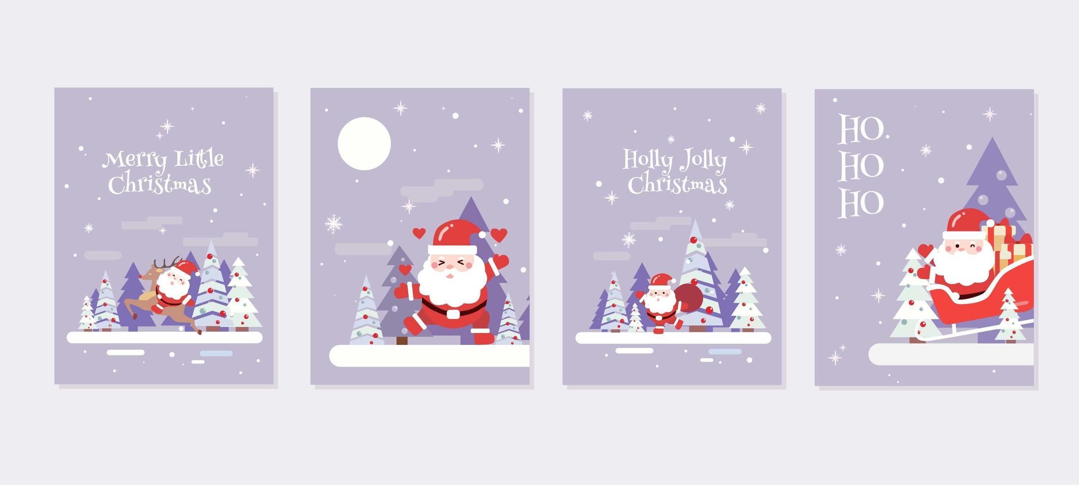 Santa Claus Greeting Card Set vector