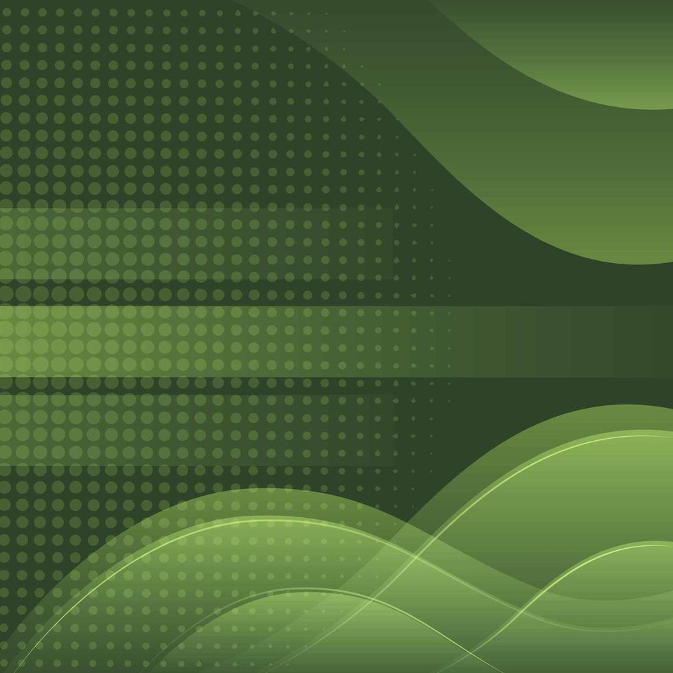 Green Overlapping Background with Line and Dots vector