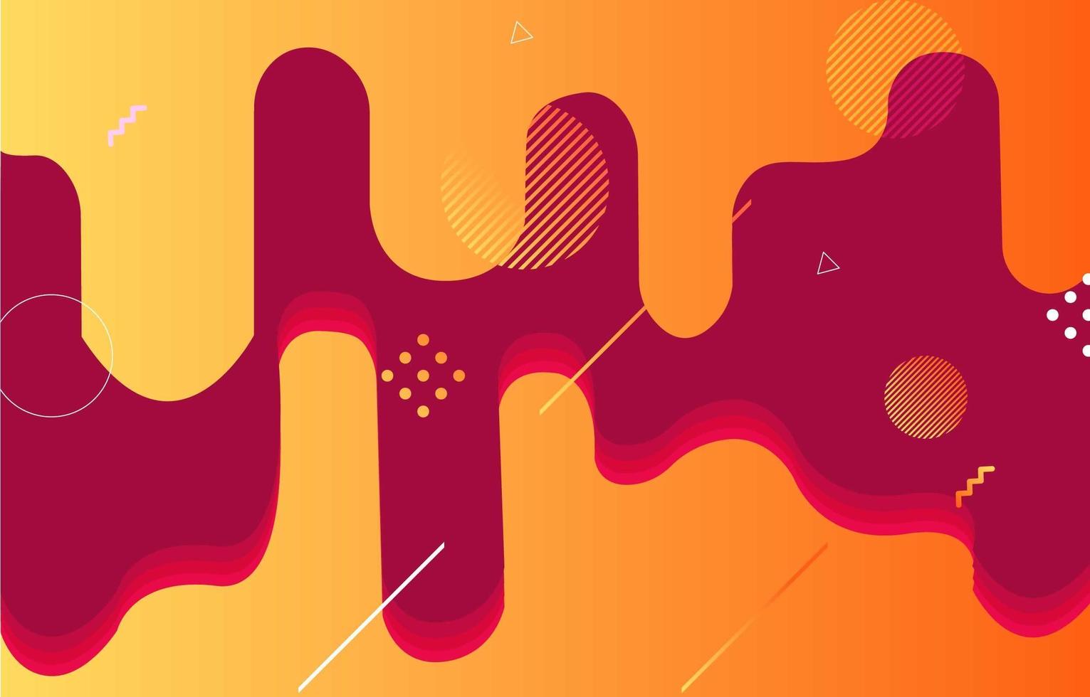 Orange and Red Background with dots and circle vector