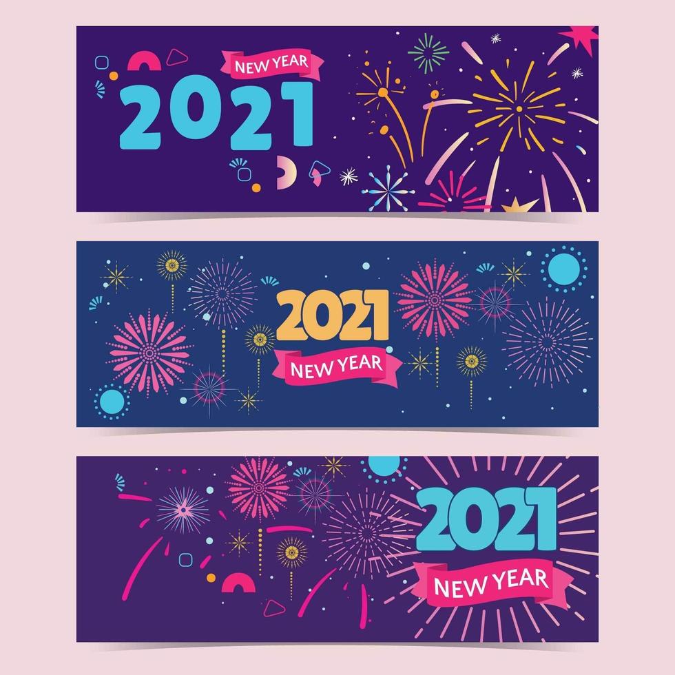 Firework with a Variety of Color Variants vector