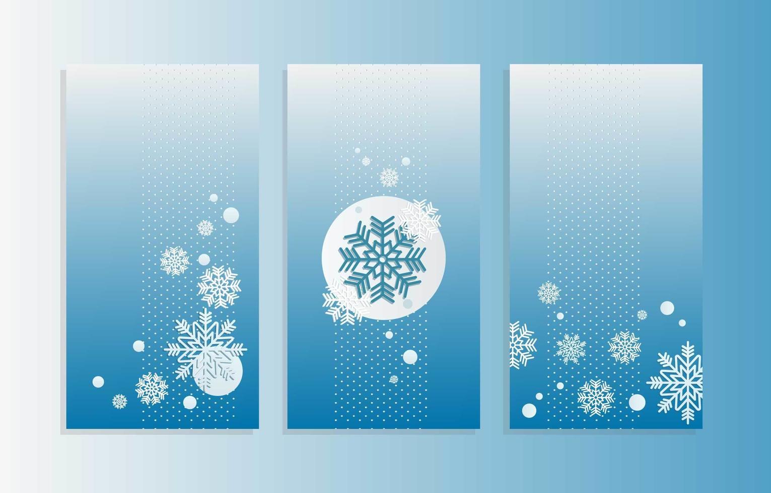 banner de copo de nieve azul helado y blanco helado vector