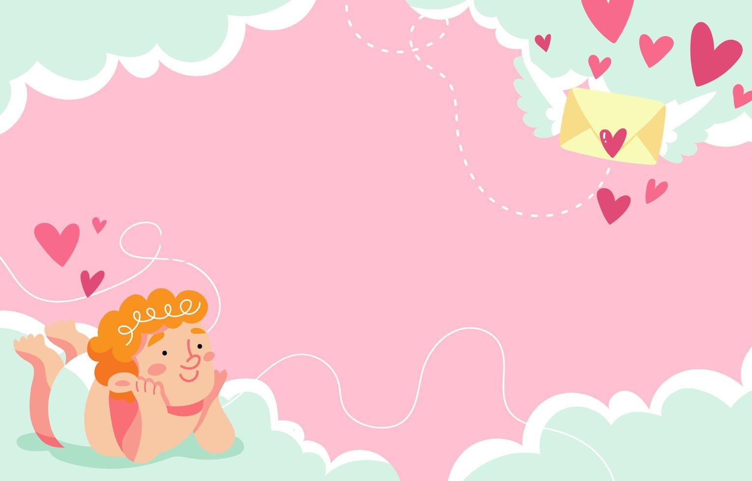 Cupid Getting Romantic Message vector