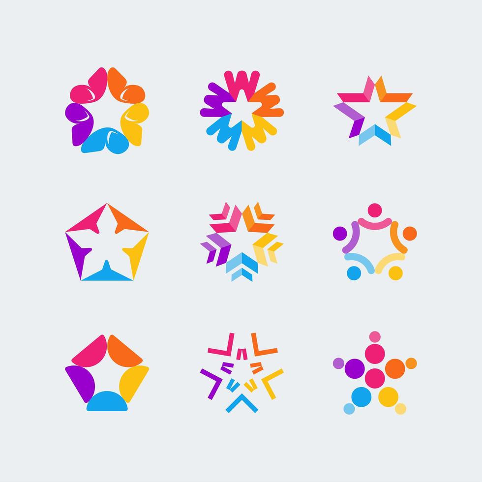 concepto de logotipo estrella abstracta creativa vector