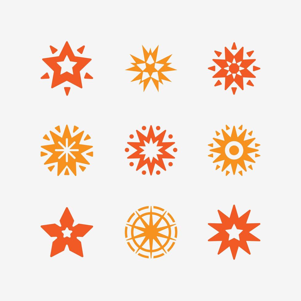 Creative Abstract Orange Star Icon Concept vector