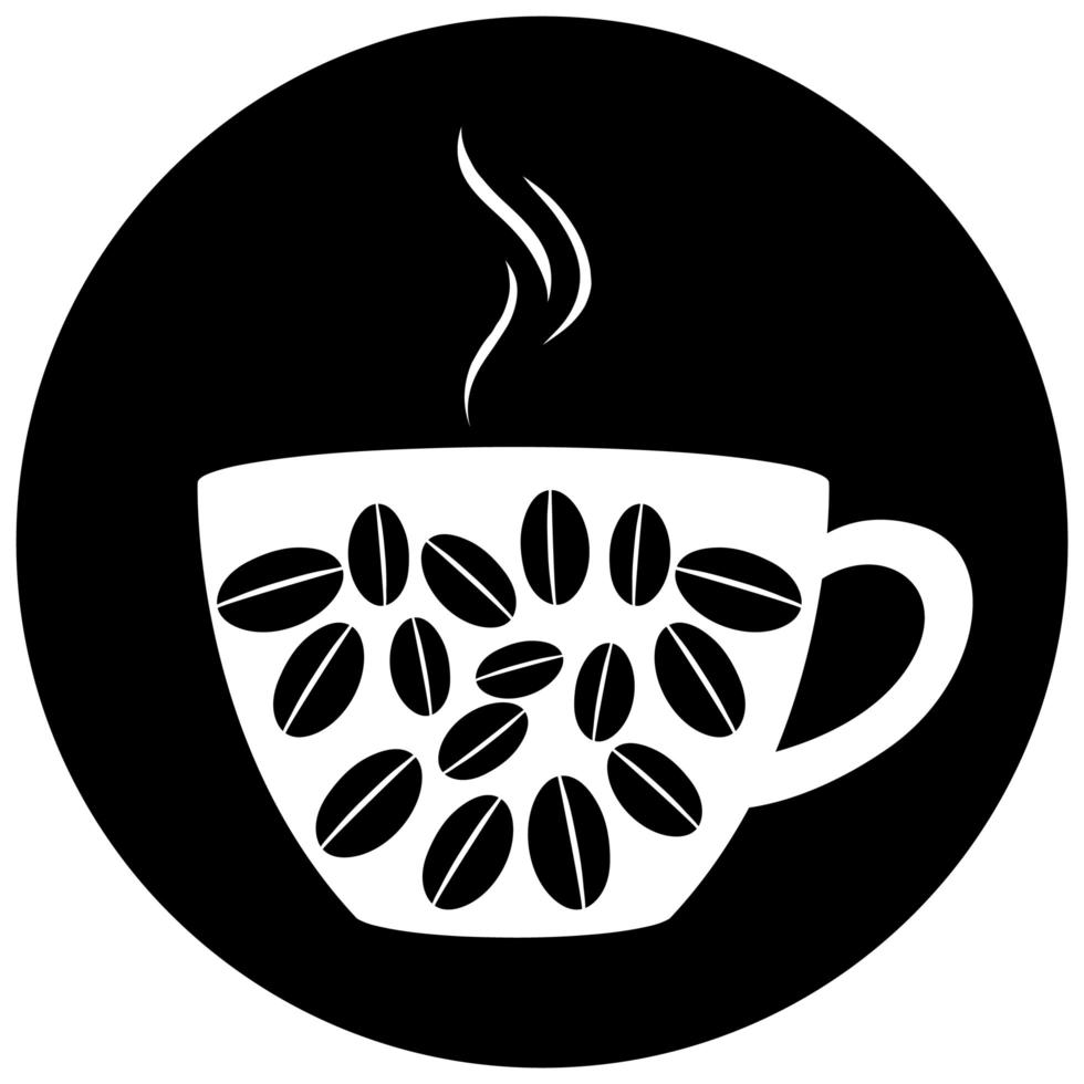 Taza aislada de logotipo de café sobre fondo blanco. vector