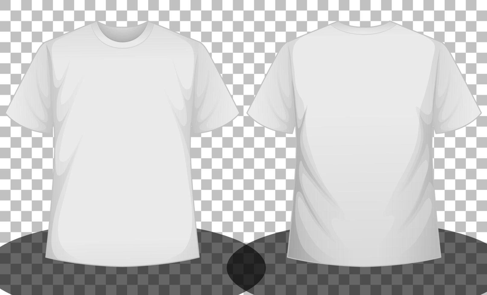 White short sleeve t-shirt front and back side vector