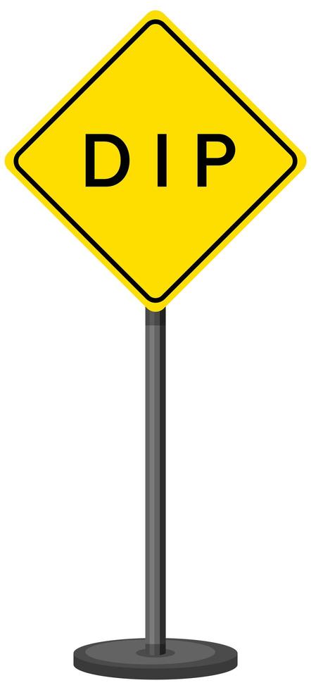 Yellow traffic warning sign on white background vector