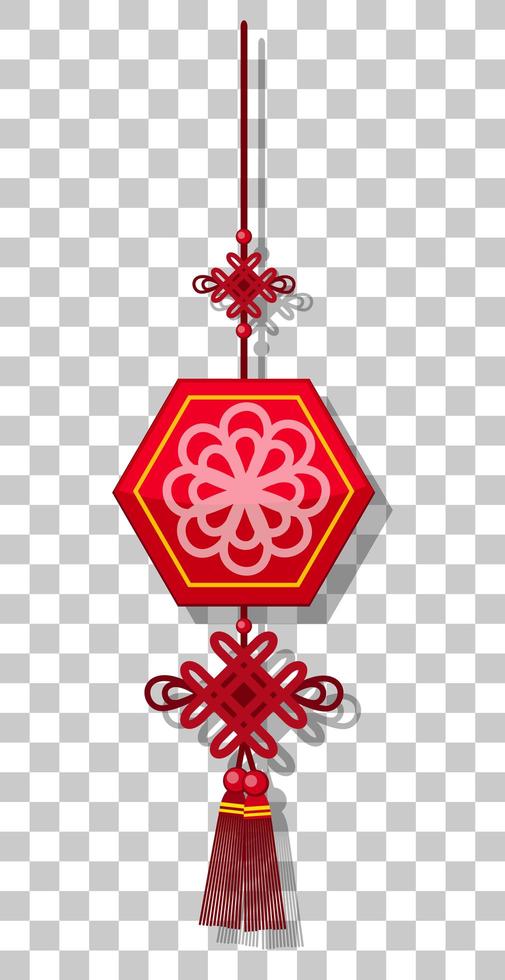 Chinese lantern hanging isolated on transparent background vector