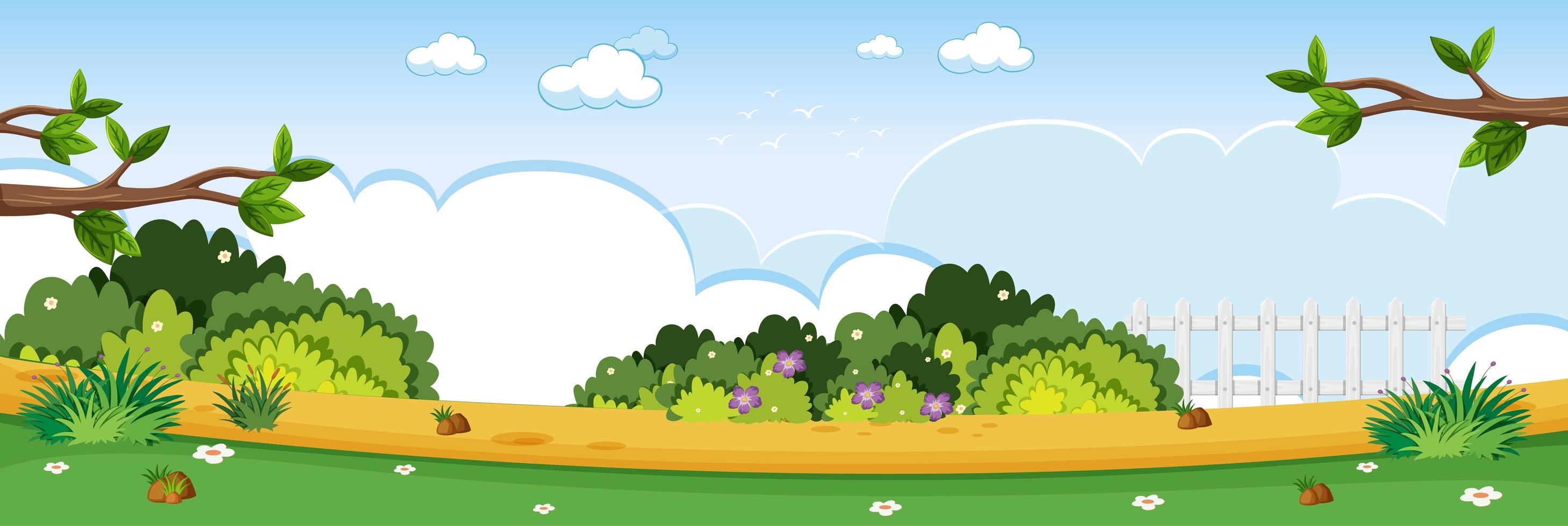 Blank nature park horizontal scene vector