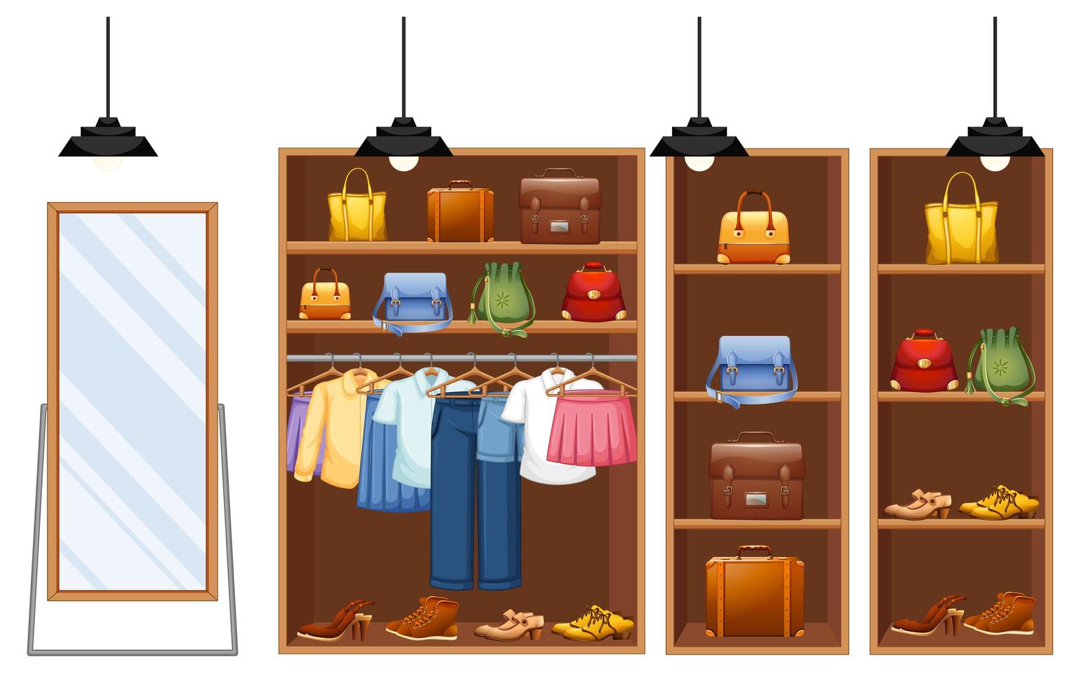 Fashion clothes store background vector