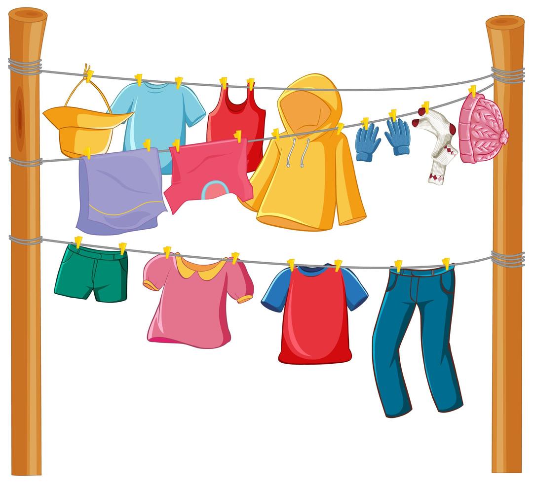 Isolated clothes on the rack display vector