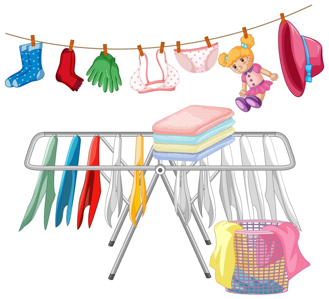 Isolated clothes on the rack display vector