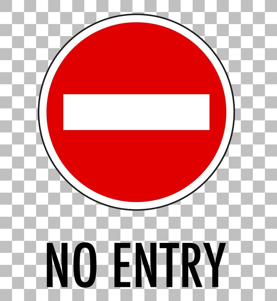 Red traffic sign on transparent background vector