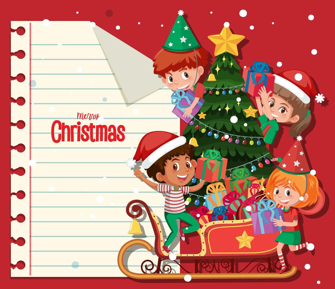 Blank Christmas note template vector