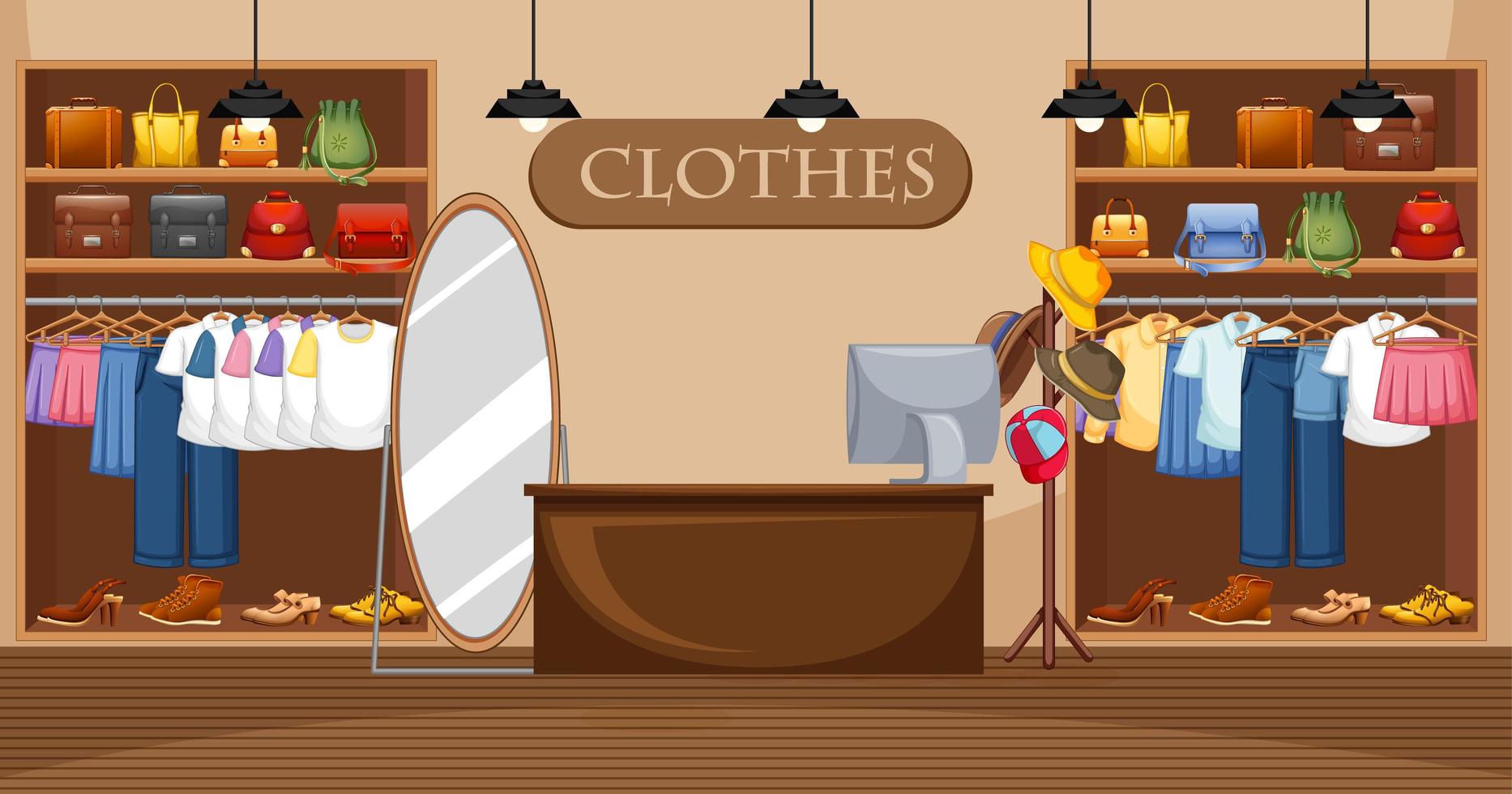 fondo de tienda de ropa de moda 1591062 Vector en Vecteezy
