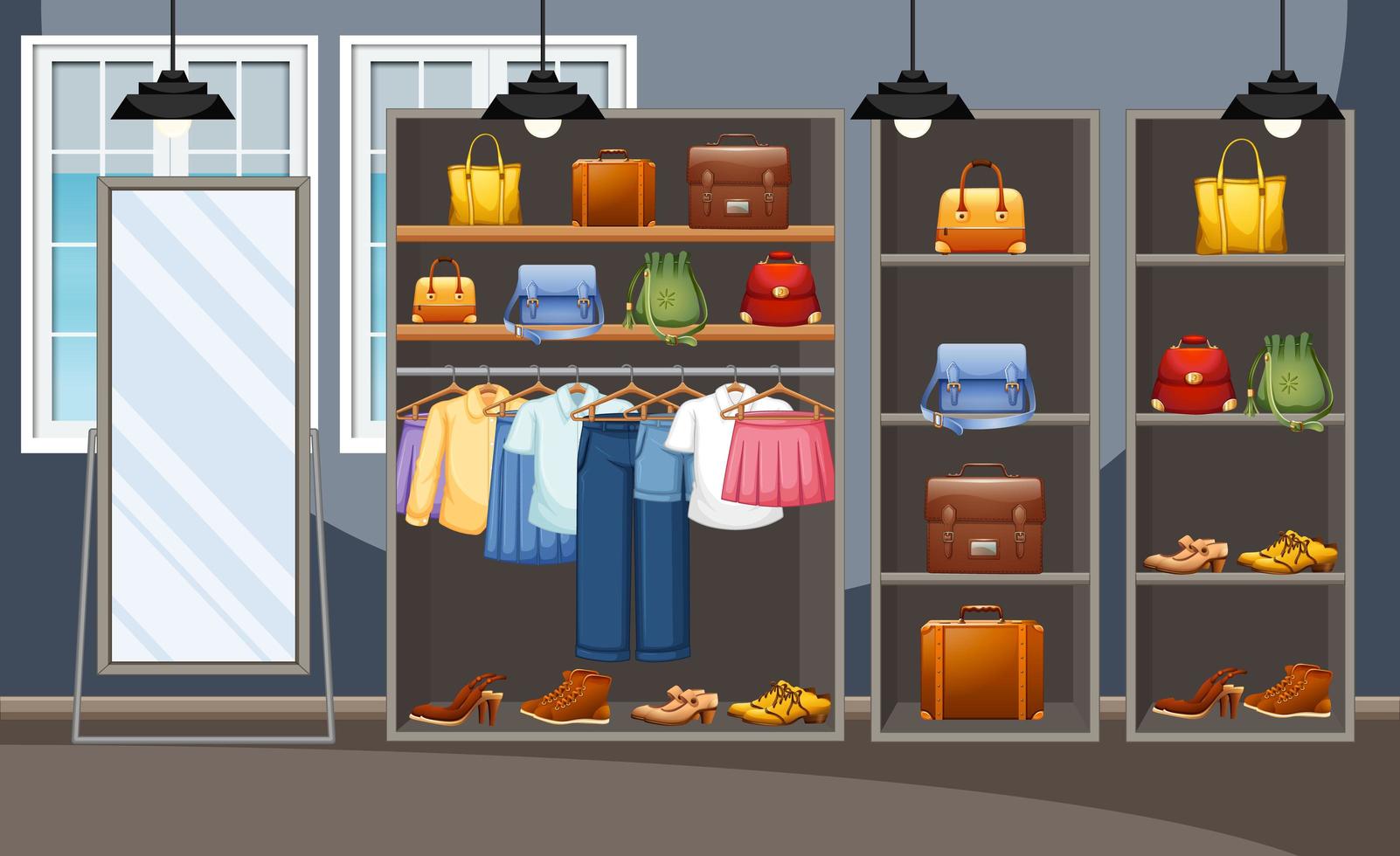 Fashion clothes store background 1591113 Vector Art at Vecteezy