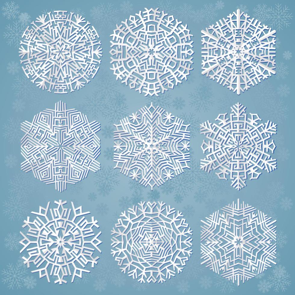 Snowflakes on blue background vector