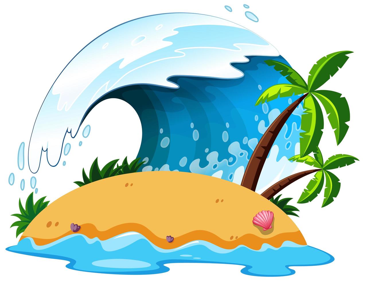 Isolated people at the beach vector