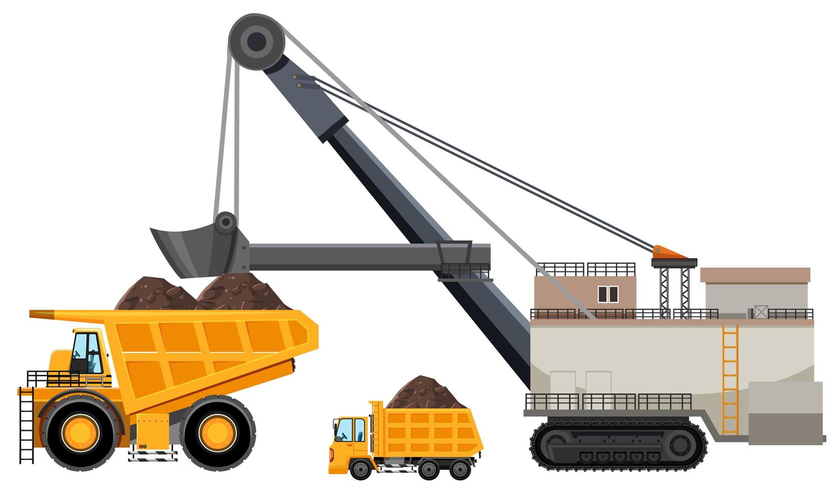 Articulated dump truck mining vector