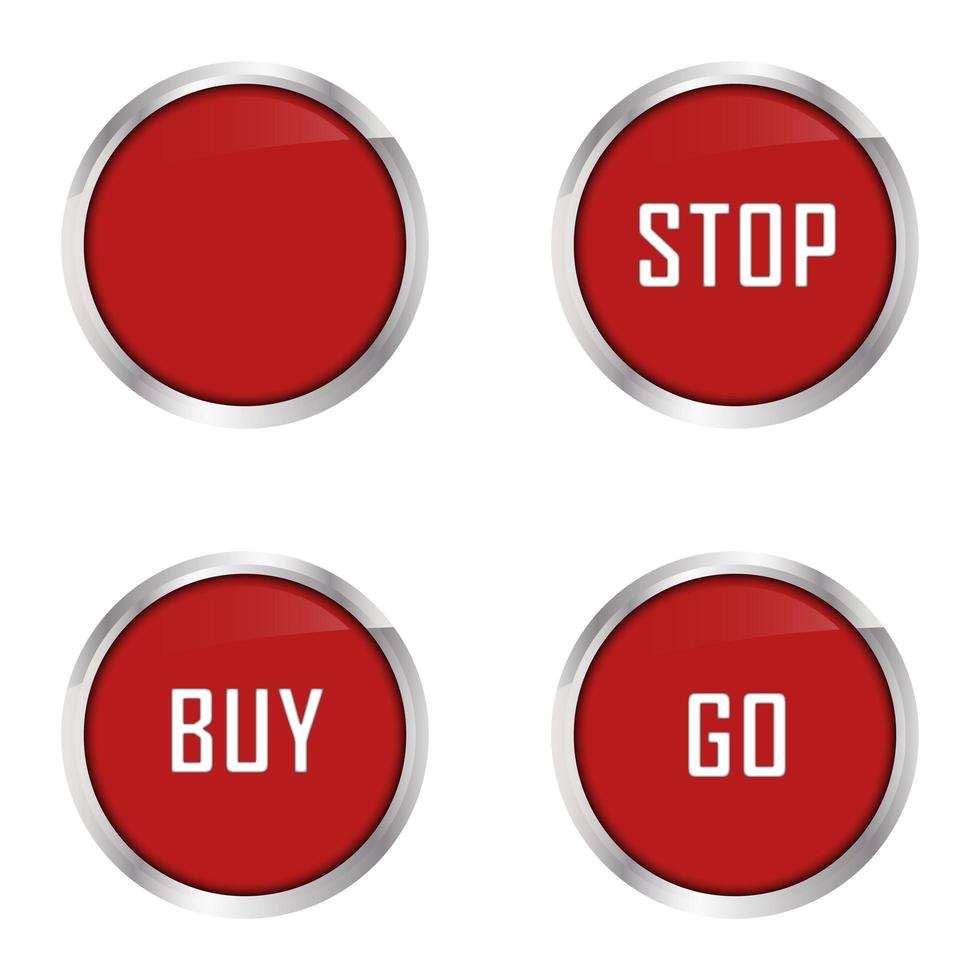Set of four red buttons 1591227 Vector Art at Vecteezy
