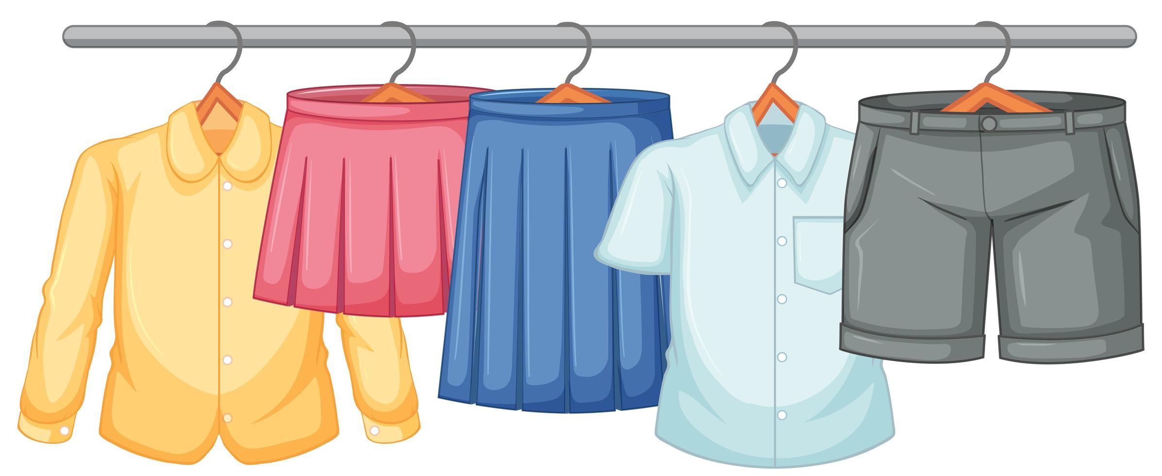 Isolated clothes on the rack display vector