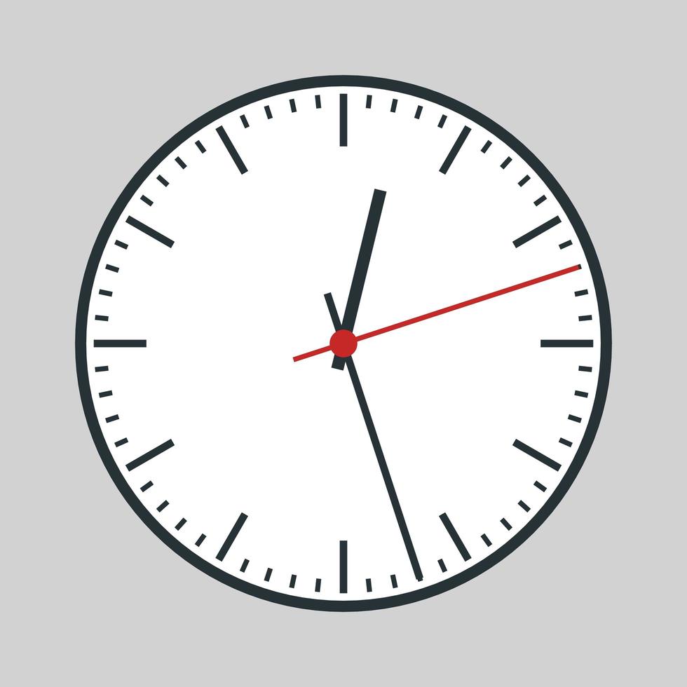 reloj analógico redondo vector