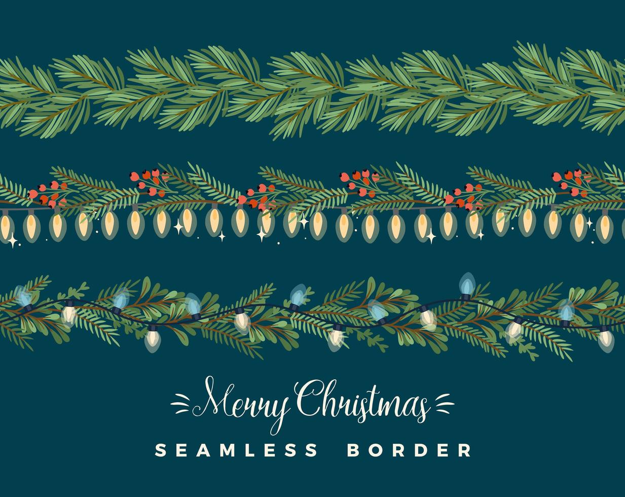 Merry Christmas Garlands vector