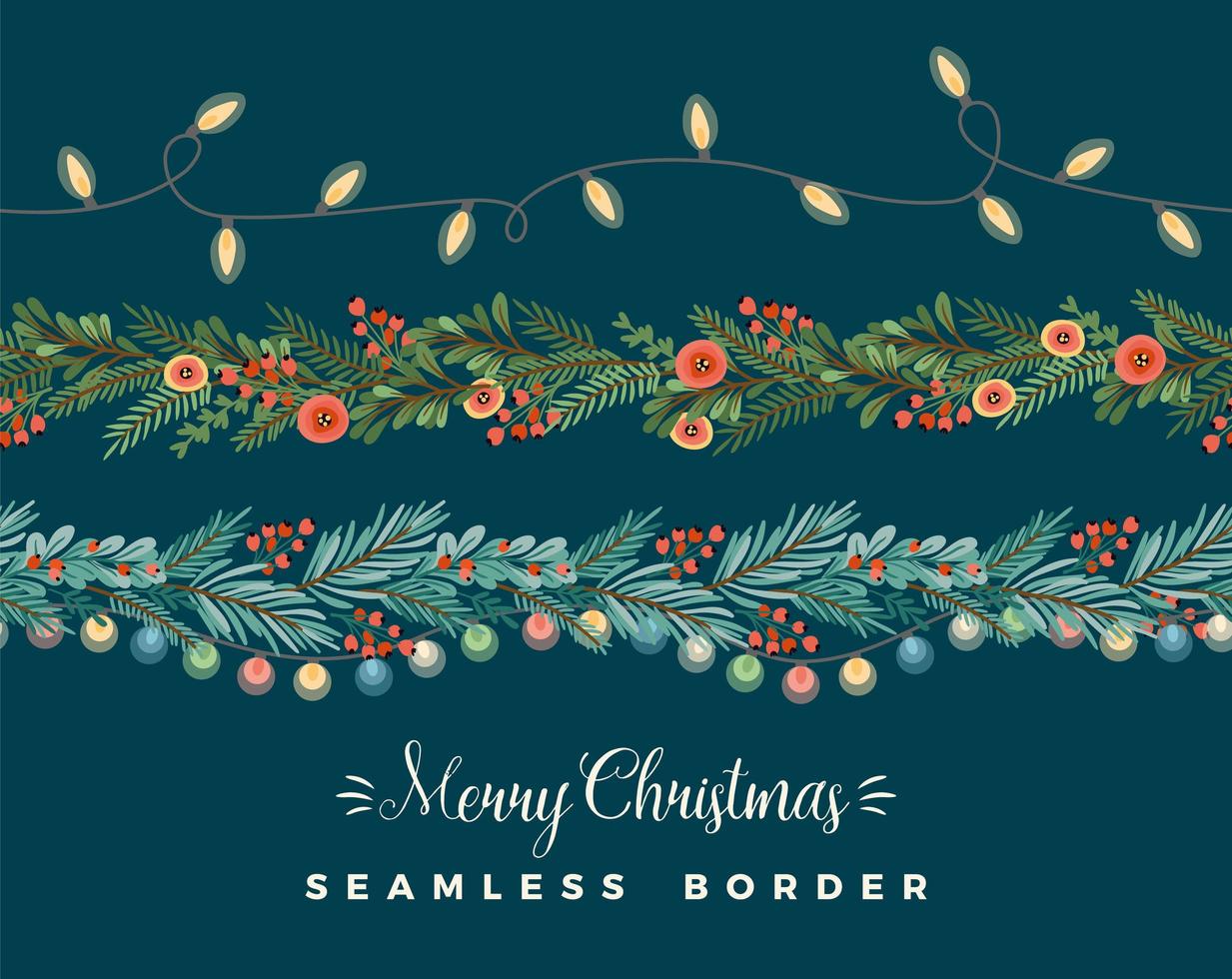 Merry Christmas Garlands vector