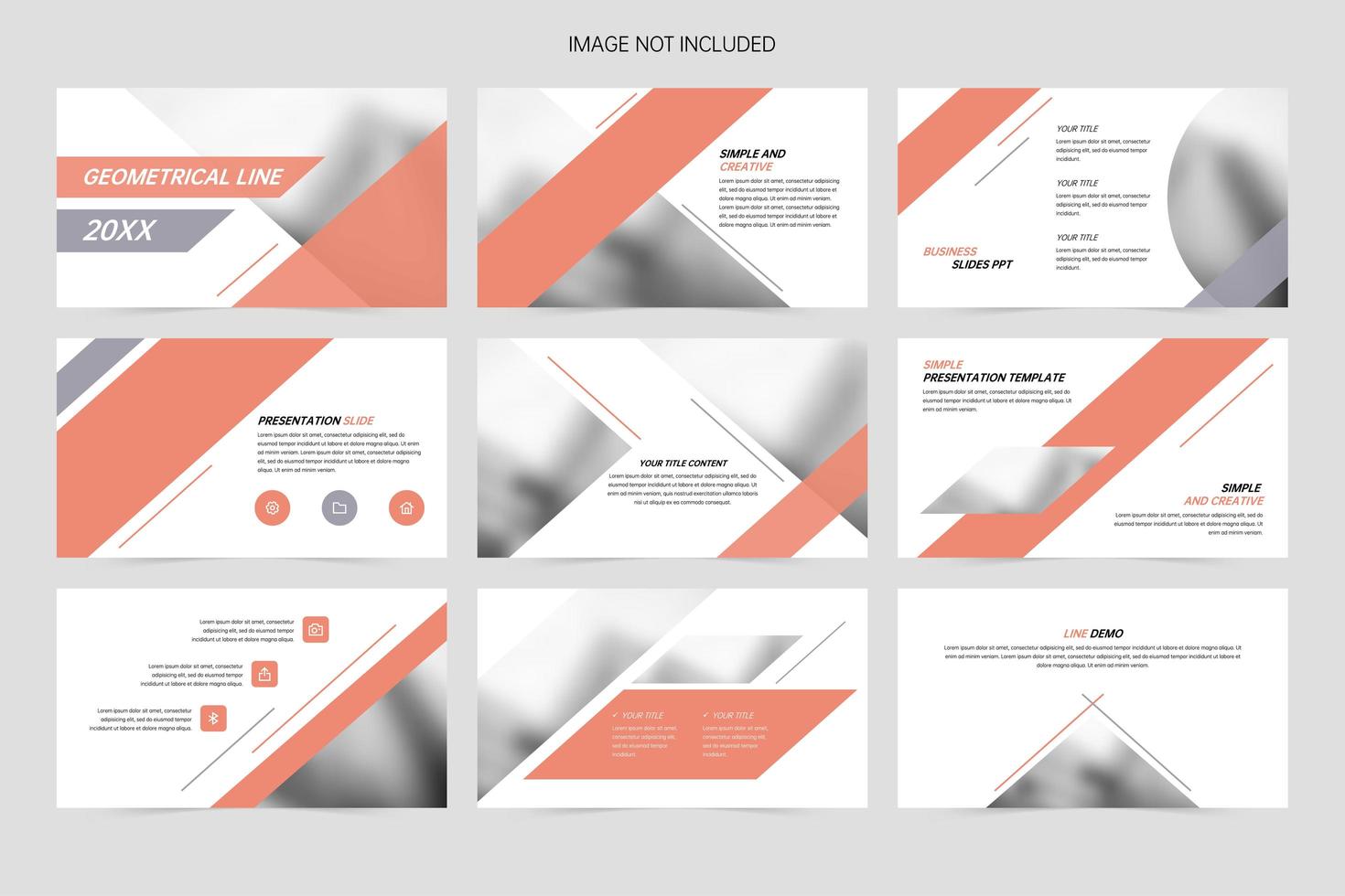 diapositivas de presentación de la empresa de negocios de geometría vector