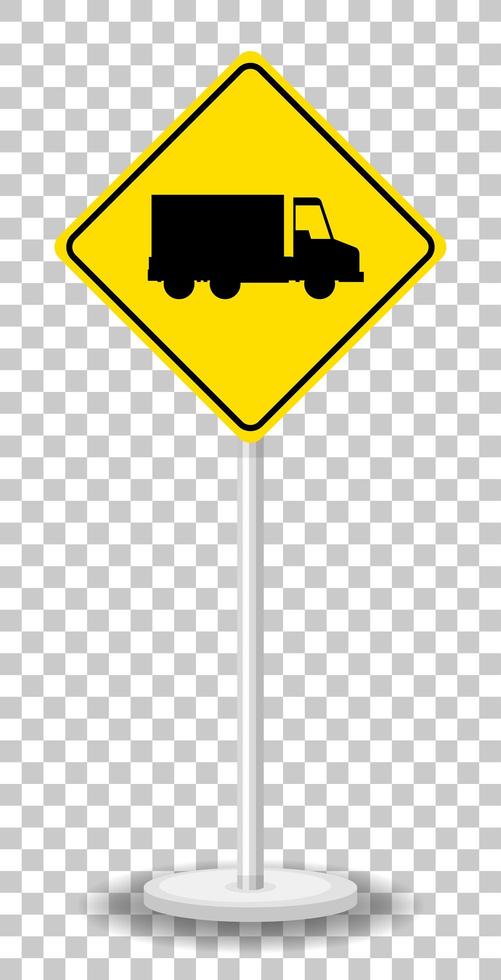 Yellow truck sign isolated on transparent background vector