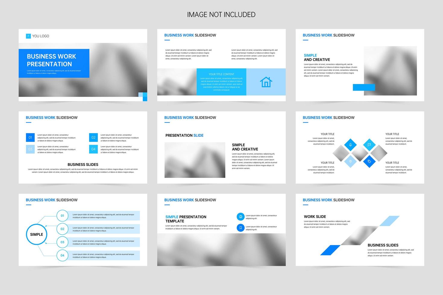 Minimalistic company business presentation slides vector