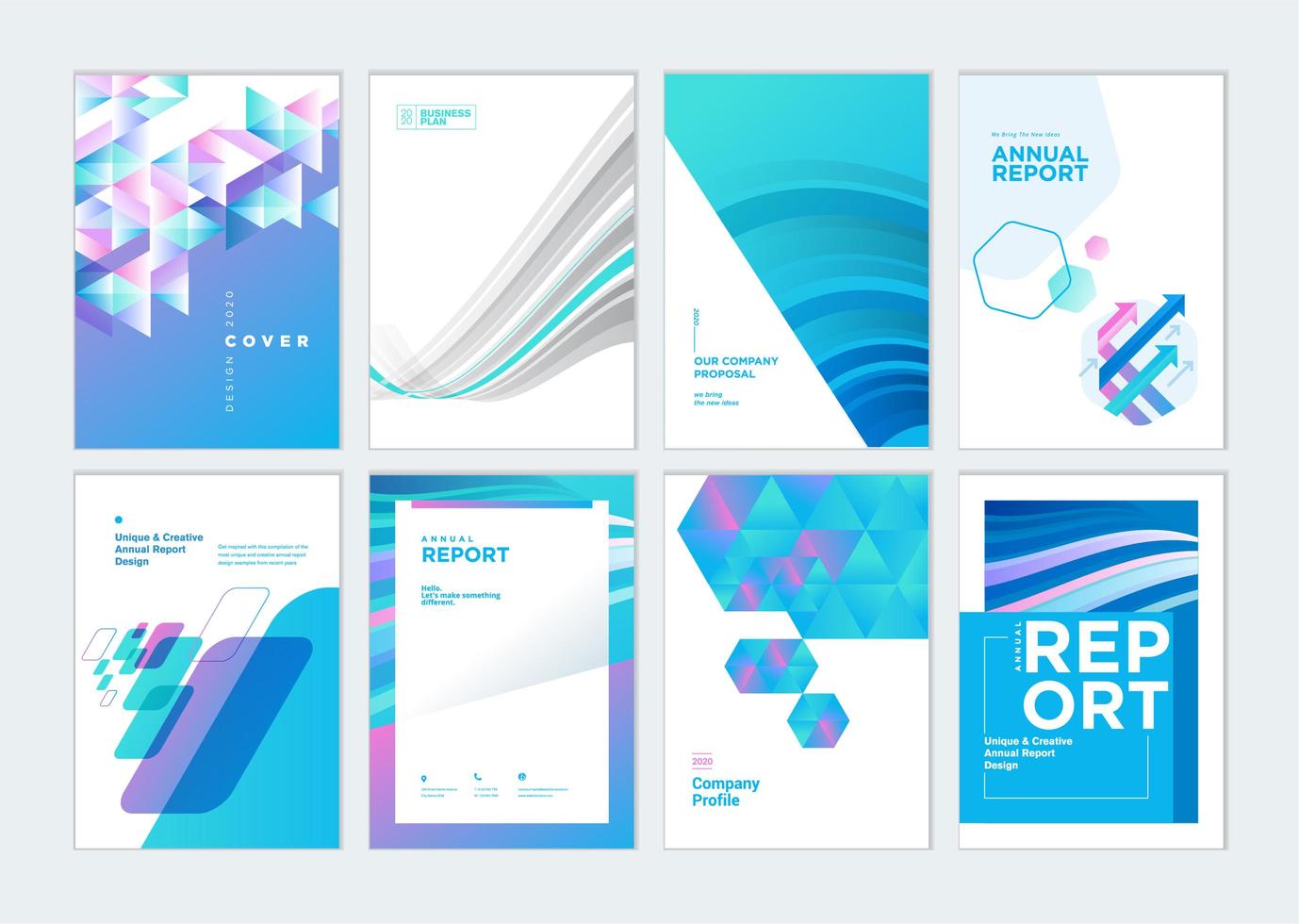 Business plan cover design templates vector
