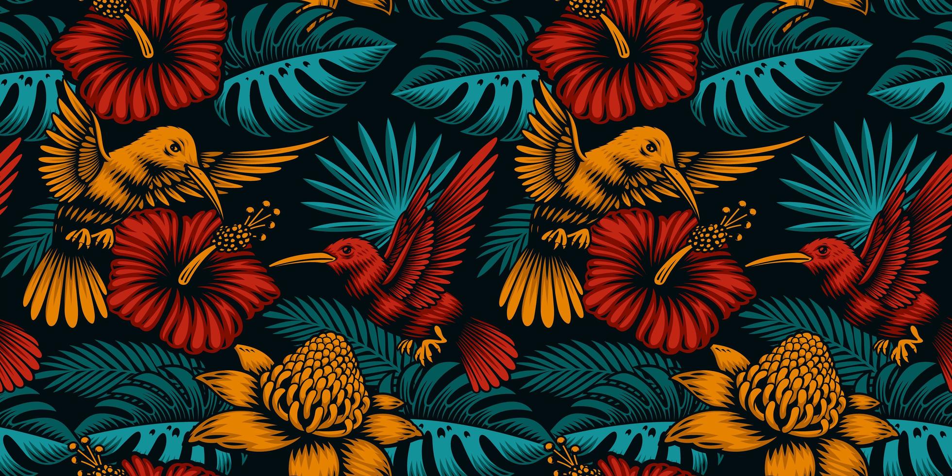 fondo transparente tropical con plantas exóticas vector