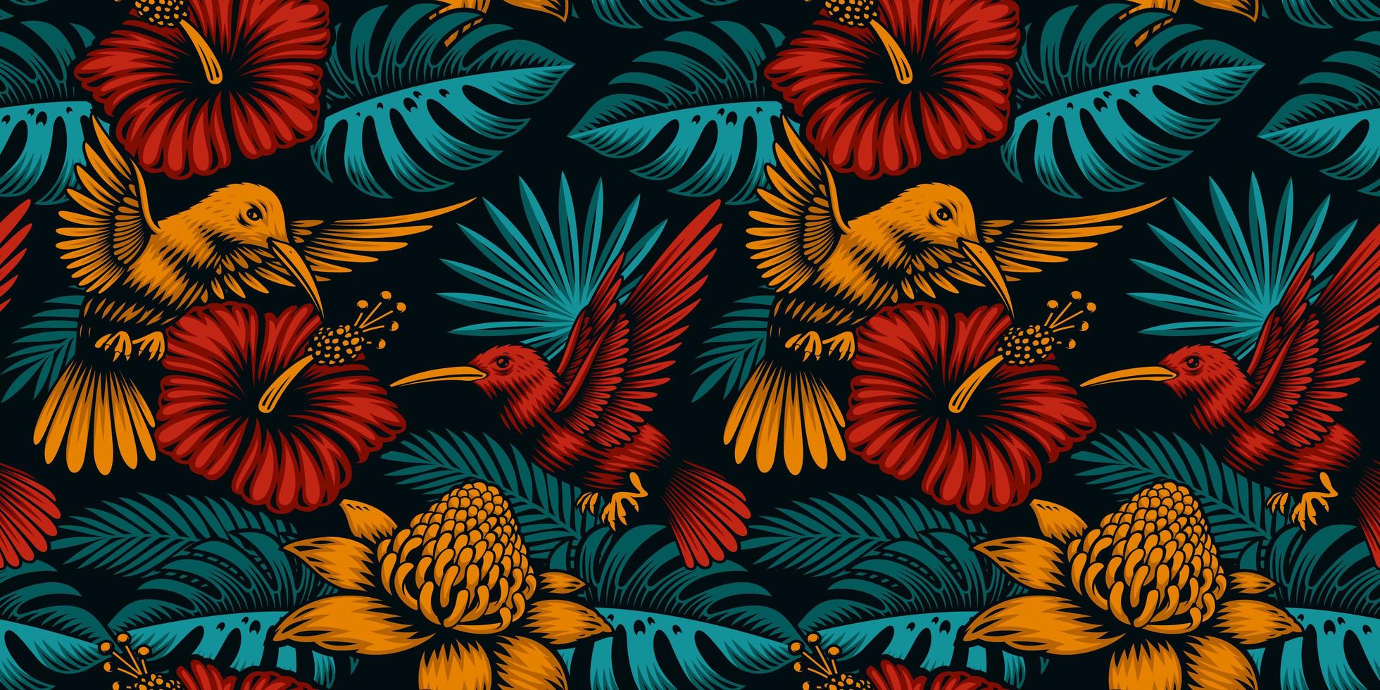 fondo transparente tropical con plantas exóticas vector