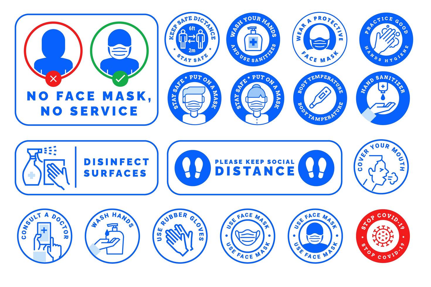 Covid-19 Prevention Signs vector