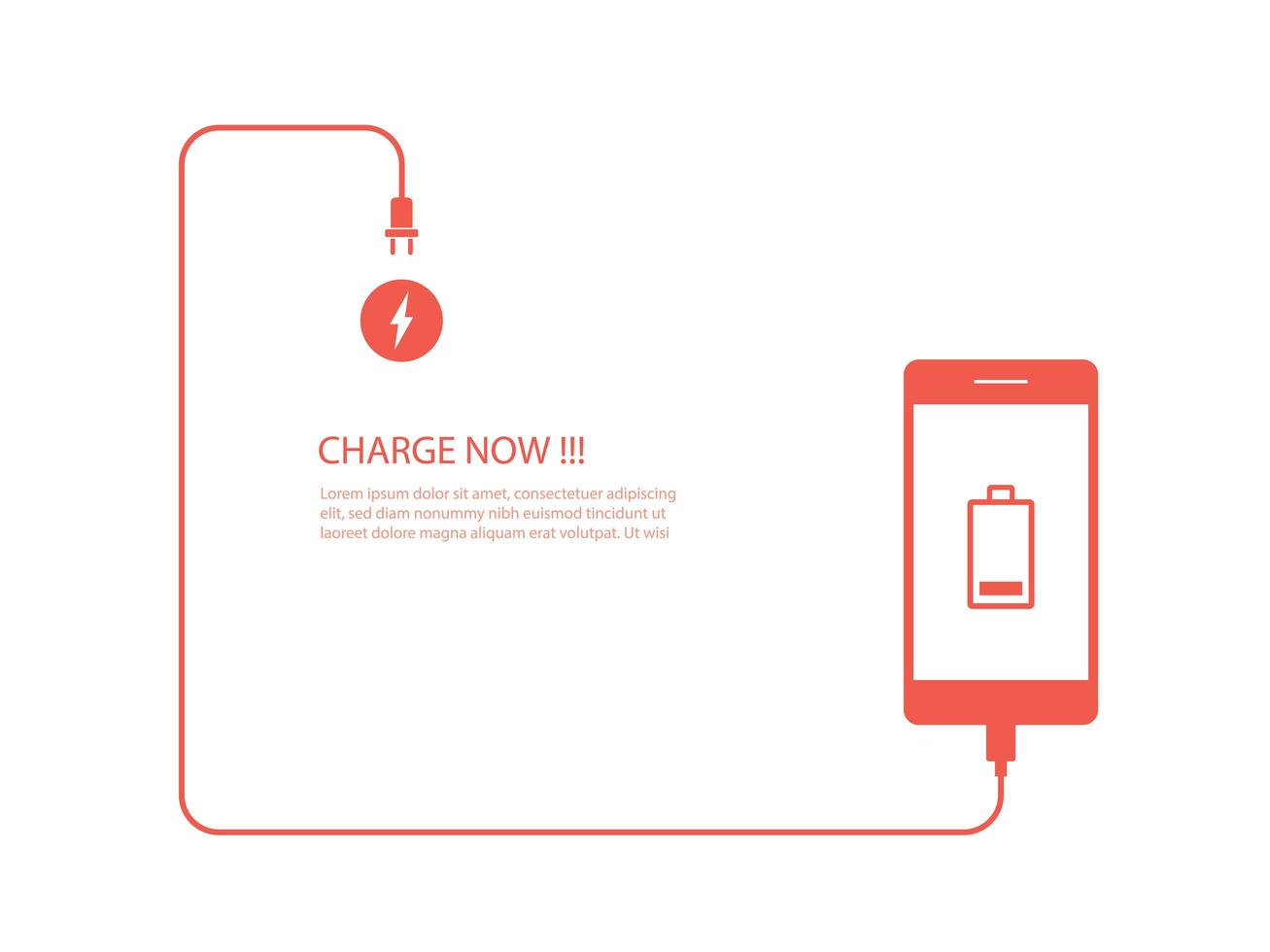 Tech device charge battery mobile phones vector