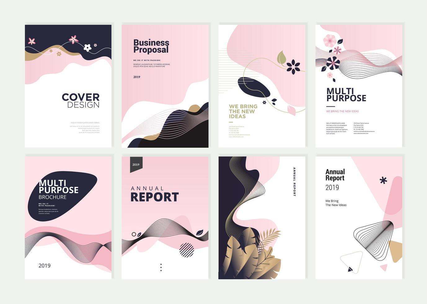 Beauty brochure templates vector