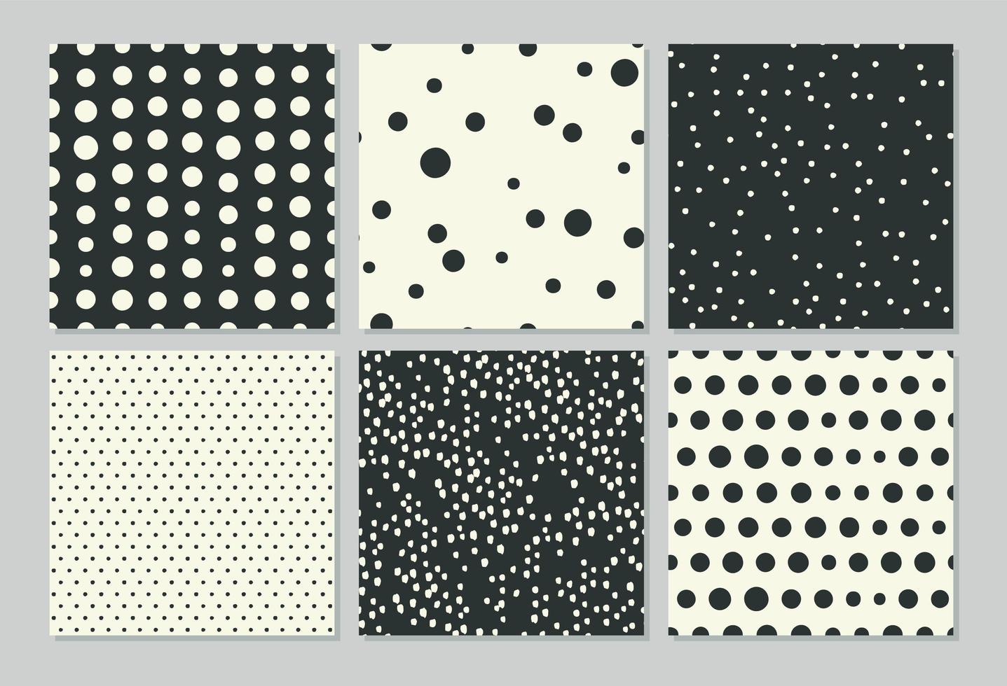 Abstract seamless patterns with drawing polka dots vector